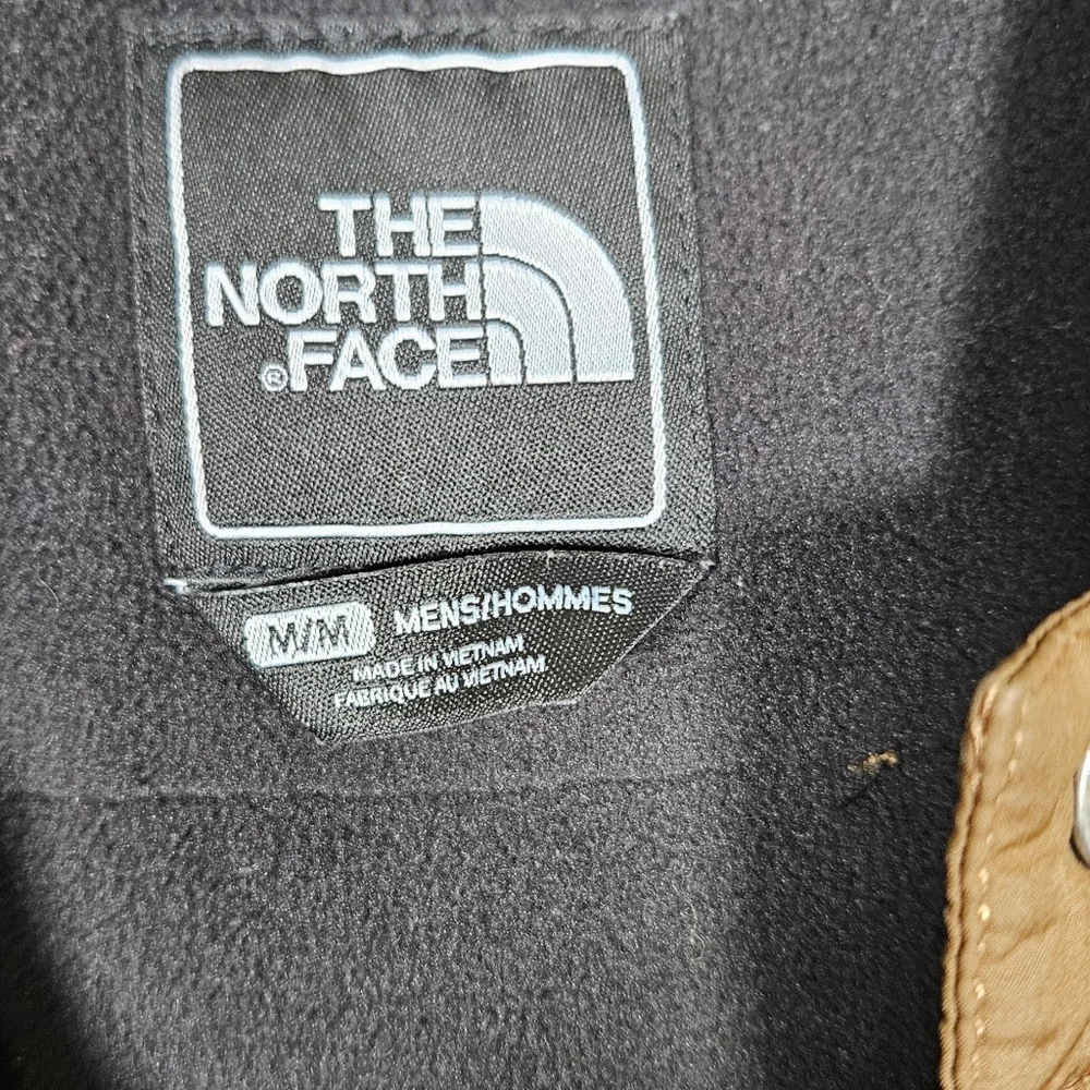 Men's North Face Quilted Snap Front Insulated Jacket Fleece Lined Hooded M